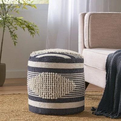 Lucknow Boho Handcrafted Fabric Cylinder Pouf - Christopher Knight Home 10 Lucknow Boho Handcrafted Fabric Cylinder Pouf - Christopher Knight Home - Image 10