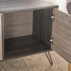 Isadora 71" Mid Century TV Stand For TVs Up To 74" Sonoma Gray/Black - Christopher Knight Home -Furniture Promotion Series GUEST f51a0fa7 e740 401b 87d8 fbca8f4810c3