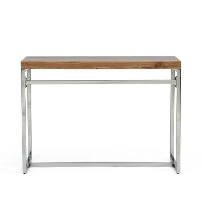 Berea Rustic Glam Handcrafted Acacia Wood Desk Natural/Silver - Christopher Knight Home 3 Berea Rustic Glam Handcrafted Acacia Wood Desk Natural/Silver - Christopher Knight Home - Image 3