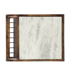 Zeyer Boho Glam Handcrafted Marble Top C-Shaped Side Table With Magazine Rack Natural White/Antique Brass - Christopher Knight Home -Furniture Promotion Series GUEST f5d23309 2630 4f7d 94e9 6da80eb6f1f2