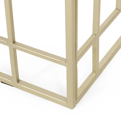 Depue Modern Glam Geometric Console Table Gold/White - Christopher Knight Home 7 Depue Modern Glam Geometric Console Table Gold/White - Christopher Knight Home - Image 7