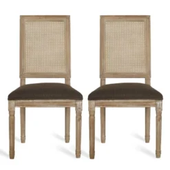 Set Of 2 Regina French Country Wood And Cane Upholstered Dining Chairs - Christopher Knight Home -Furniture Promotion Series GUEST fd0c30e9 6676 4050 90c1 5aba0e9c0eec