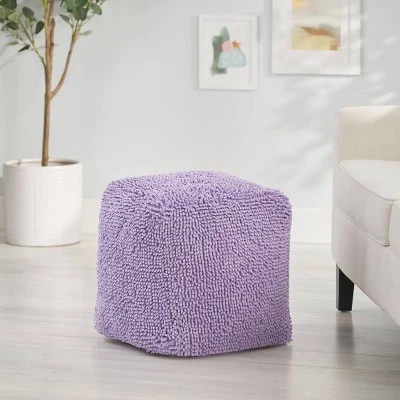 Moloney Modern Microfiber Chenille Cube Pouf - Christopher Knight Home 1 Moloney Modern Microfiber Chenille Cube Pouf - Christopher Knight Home