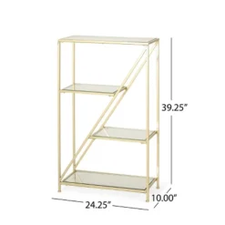 Kokesh Modern Glam Tempered Glass 3 Shelf Asymmetrical Bookcase Gold - Christopher Knight Home 15 Kokesh Modern Glam Tempered Glass 3 Shelf Asymmetrical Bookcase Gold - Christopher Knight Home -Furniture Promotion Series GUEST fe44afab b226 4b6b 83bf d92ad3ad8955