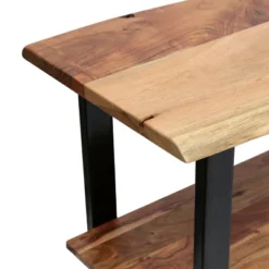 Rooker Handcrafted Modern Industrial Acacia Wood Media Console Table Natural/Black - Christopher Knight Home -Furniture Promotion Series GUEST fe5544b3 95a8 46b9 b830 2b7b5c36800e