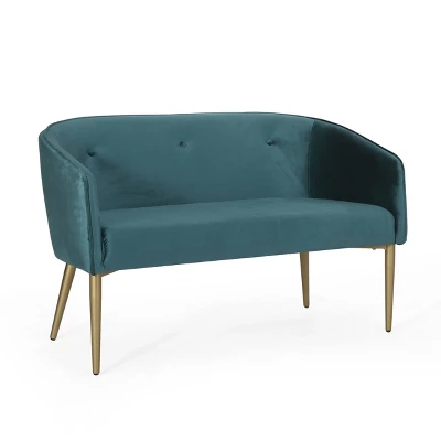Brayer Modern Glam Tufted Velvet Loveseat - Christopher Knight Home 10 Brayer Modern Glam Tufted Velvet Loveseat - Christopher Knight Home - Image 10